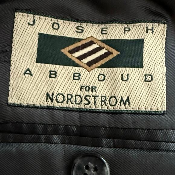 Joseph Abboud Mens Sport Coat Blazer Two Button Houndstooth Black Wool Blend 46R - Picture 5 of 8